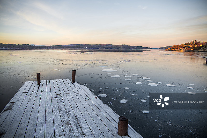 日落码头图片素材