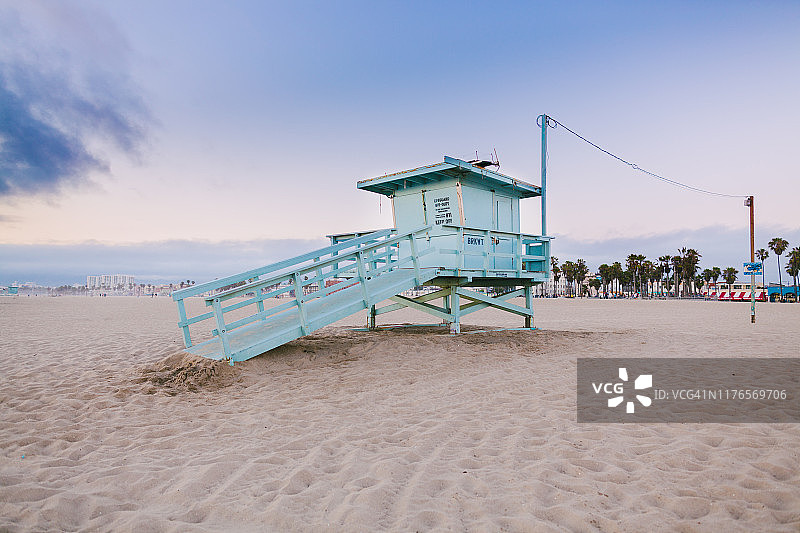 威尼斯海滩的救生塔，加利福尼亚州图片素材