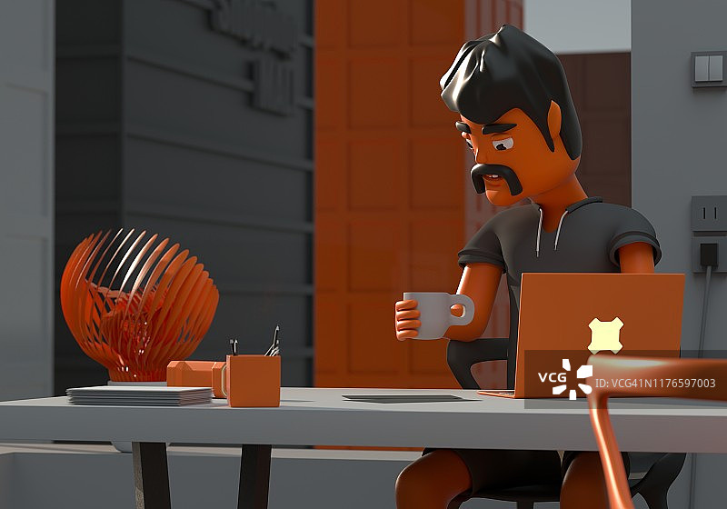 办公室的早晨图片素材