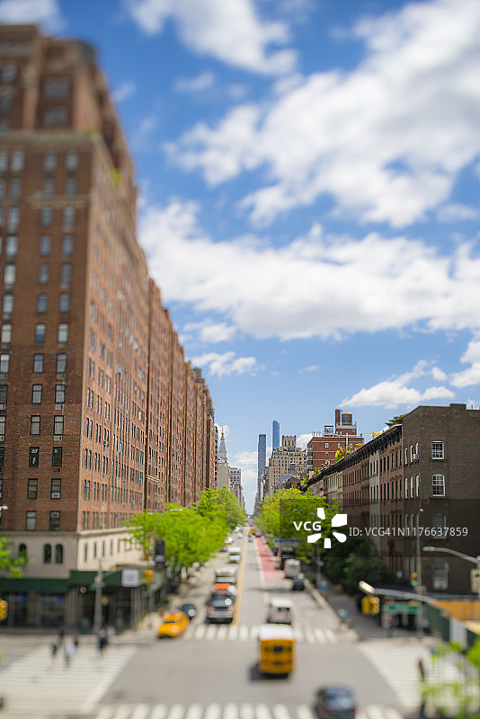 相机捕捉曼哈顿的交通图片素材