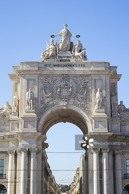 里斯本奥古斯塔街凯旋门：18世纪图片素材