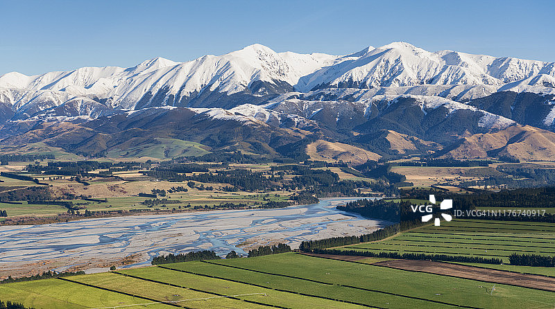 坎特伯雷平原和南阿尔卑斯山图片素材