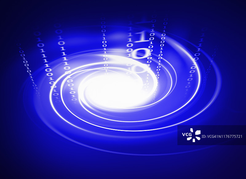 抽象黑洞与二进制代码图片素材