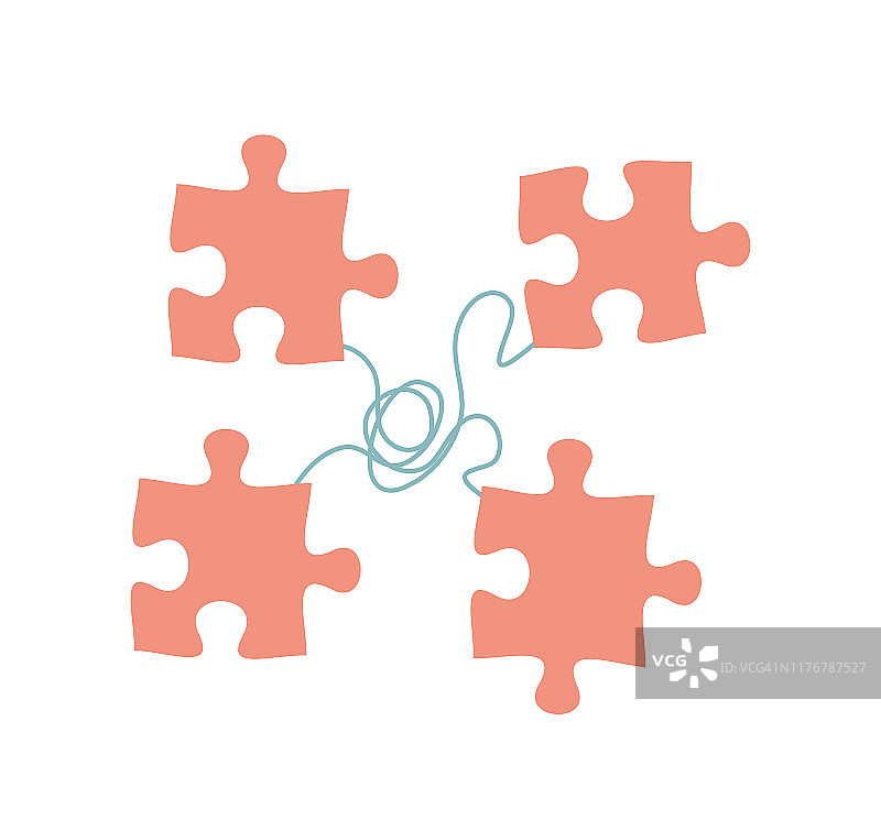 时尚扁平风企业拼图概念图片素材