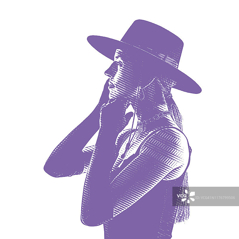 穿着复古时装的迷人女性图片素材