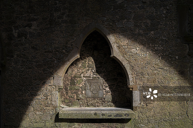 三曲拱壁龛和印章图片素材