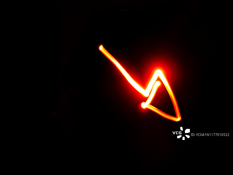 向下箭头光绘图片素材