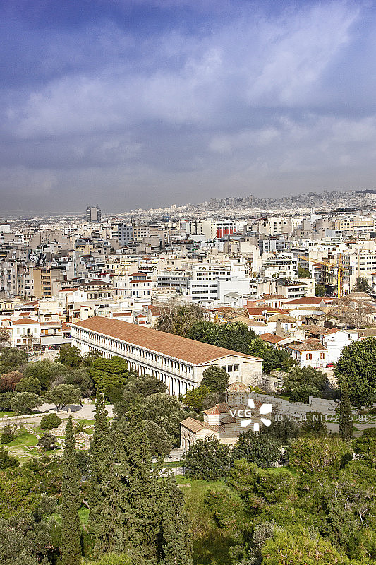 希腊雅典古市场全景图片素材