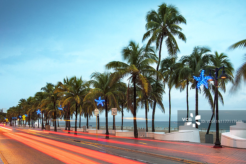 佛罗里达州劳德代尔堡海洋大道图片素材