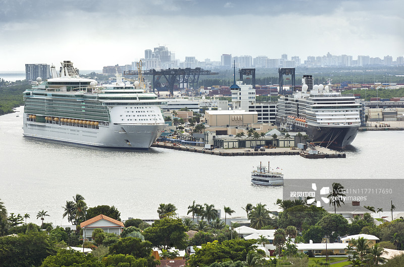 佛罗里达州劳德代尔堡埃弗格莱兹港图片素材