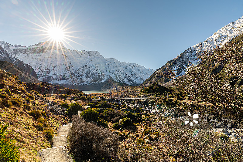 新西兰库克山国家公园胡克谷图片素材