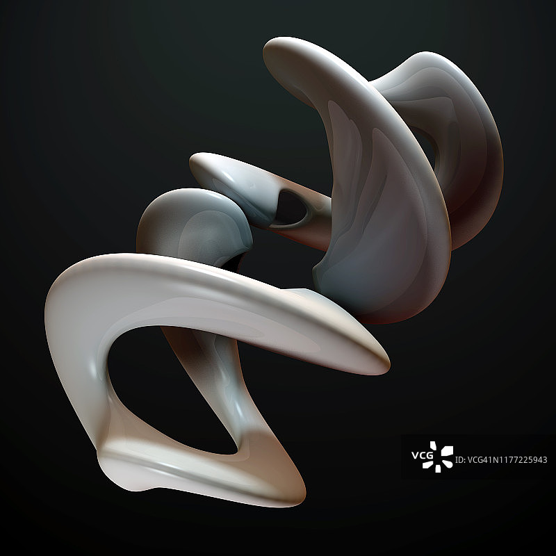 3D渲染：抽象未来主义雕塑图片素材