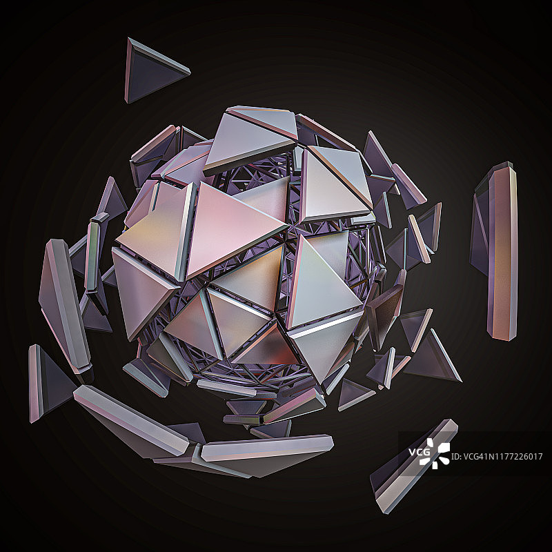 3D渲染：抽象未来主义雕塑图片素材