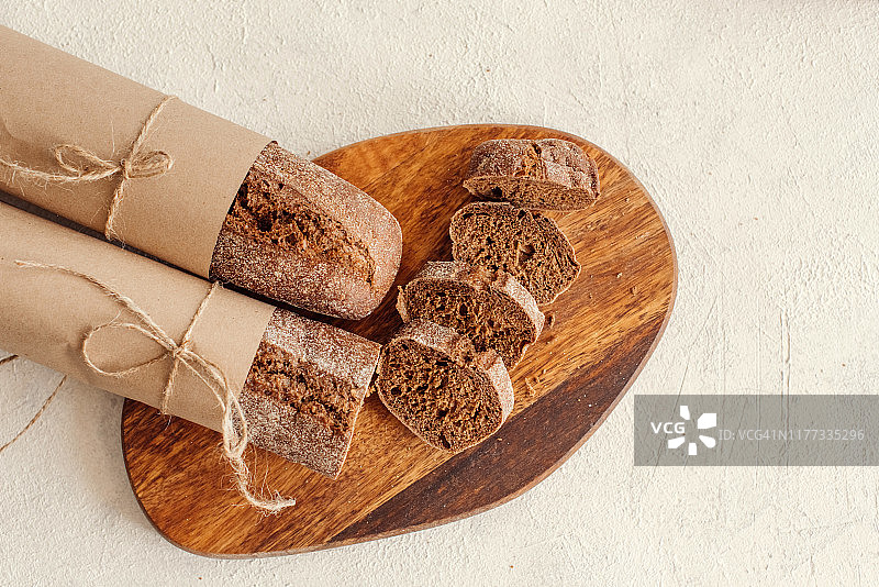 多种混合面包和卷饼俯视图图片素材