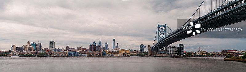 费城天际线全景图片素材