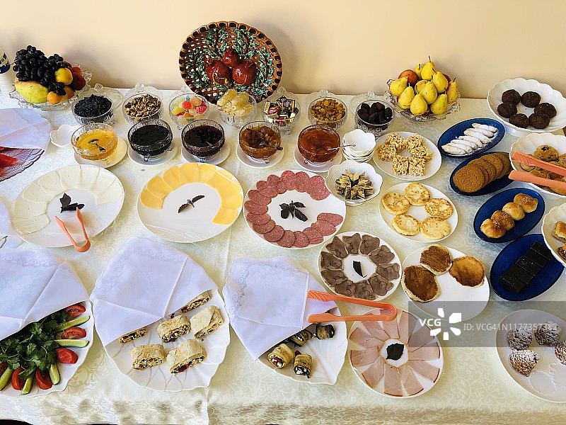 乌兹别克早餐自助餐图片素材