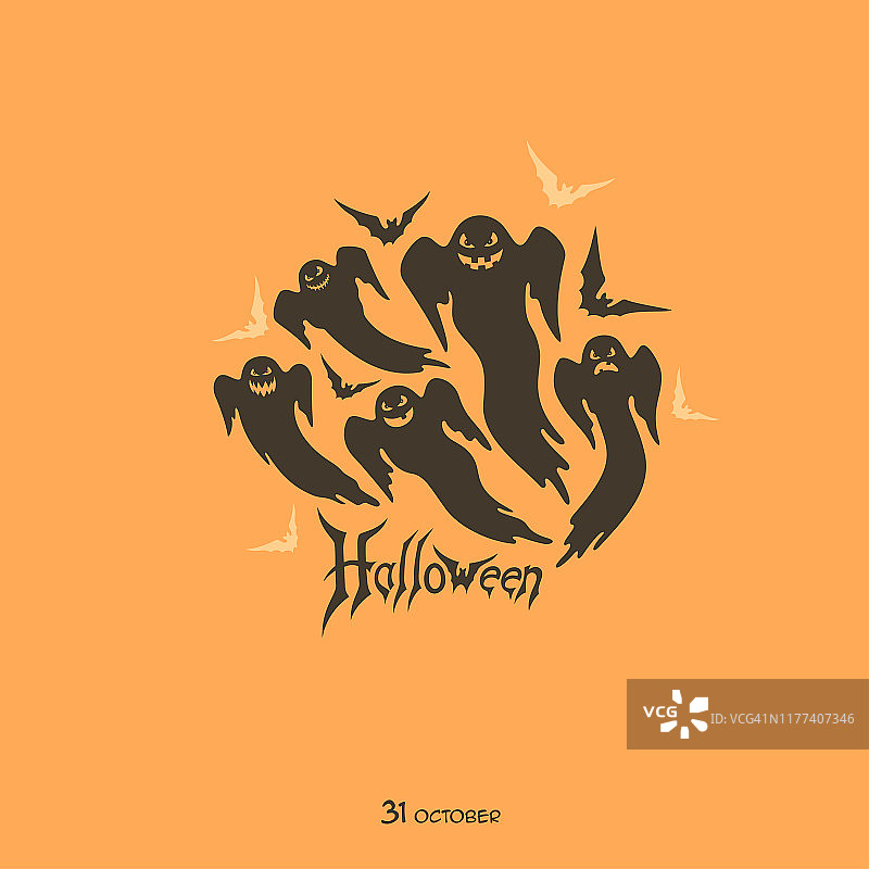 五个可怕的幽灵图片素材