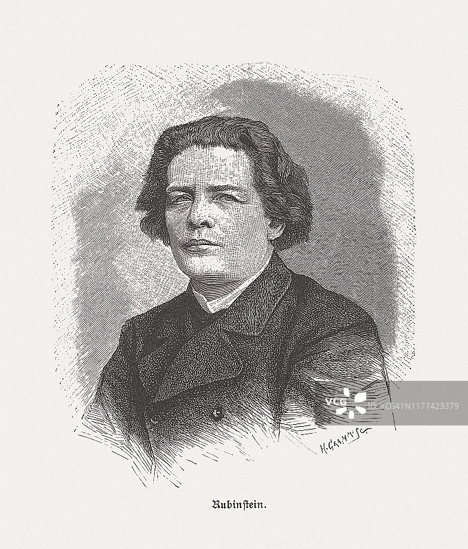 安东·格里戈里耶维奇·鲁宾斯坦 (1829-1894)，俄罗斯钢琴家图片素材
