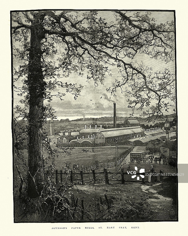 19世纪维多利亚时代乔伊森造纸厂图片素材