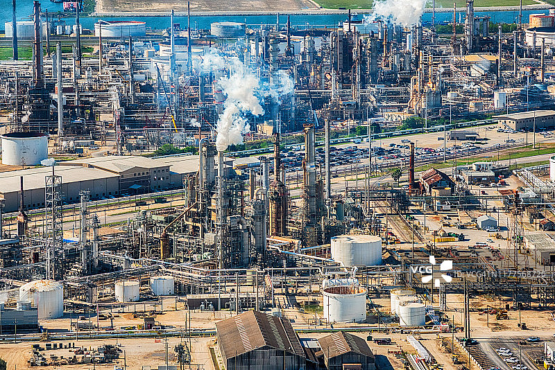 德克萨斯州炼油厂航拍图片素材