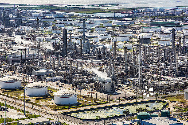 德克萨斯州炼油厂航拍图片素材