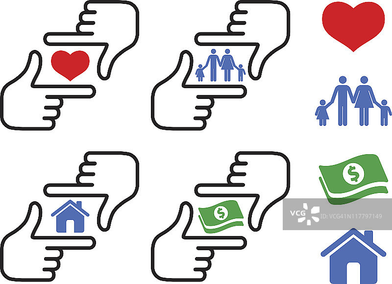 关注生活重点免版税矢量图标集图片素材