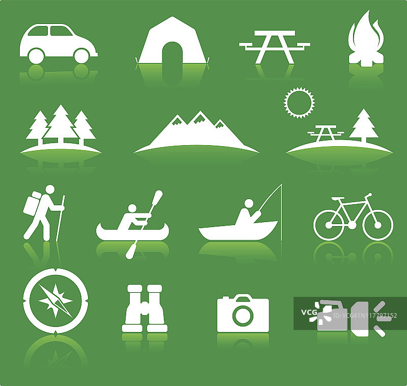 夏令营免版税矢量图标集图片素材