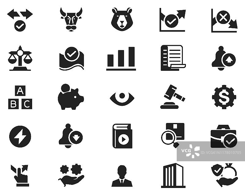 股市图标集图片素材