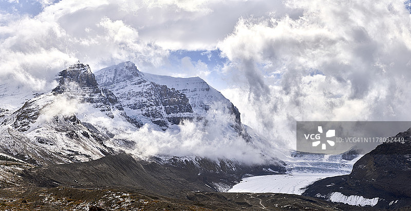 阿萨巴斯卡冰川，冰原大道，贾斯珀国家公园，加拿大艾伯塔省图片素材