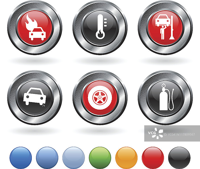 白色背景上的汽车故障图标集图片素材