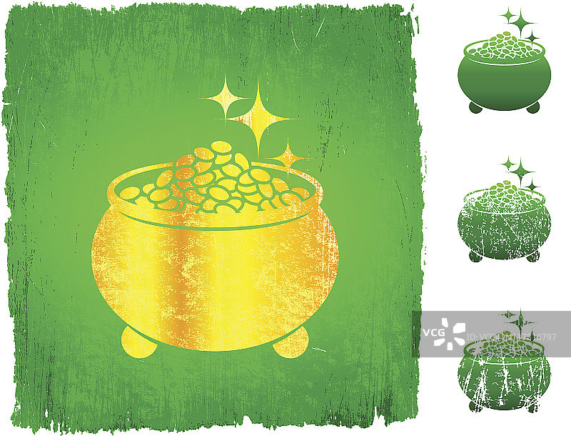免版税矢量背景上的金罐图片素材