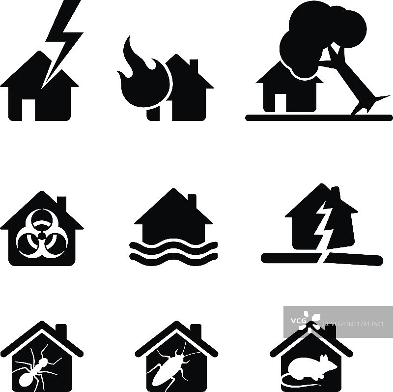 可能出错的所有事情矢量图标集图片素材