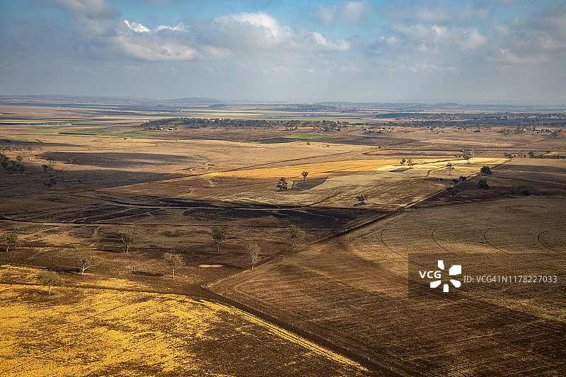 从直升机上看到的昆士兰州达令 Downs景色图片素材