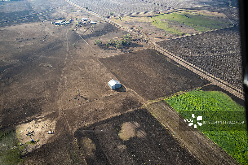 从直升机上看到的昆士兰州达令 Downs景色图片素材