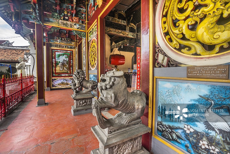 三宝垄唐人街岱卡寺入口（印度尼西亚中爪哇，2018年1月17日）图片素材