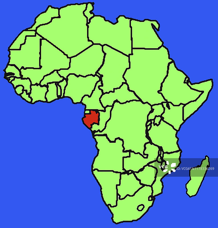非洲地图 - 加蓬图片素材