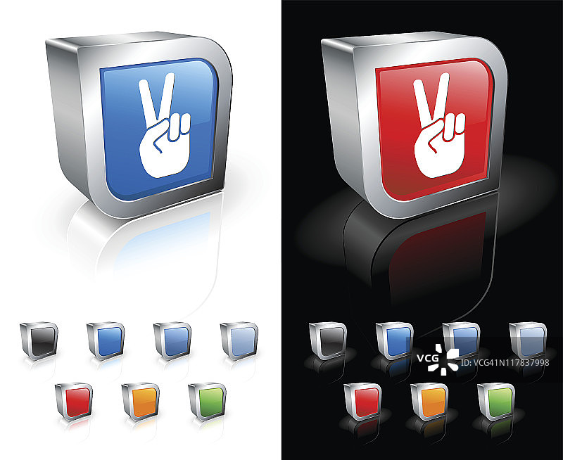 3D和平标志免版税矢量艺术图片素材