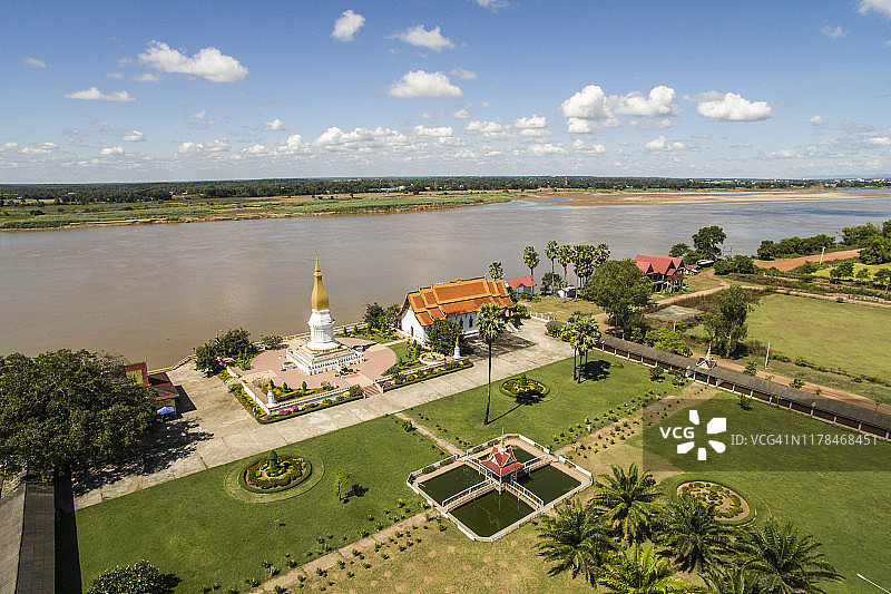 老挝甘蒙省西科塔邦佛塔鸟瞰图图片素材