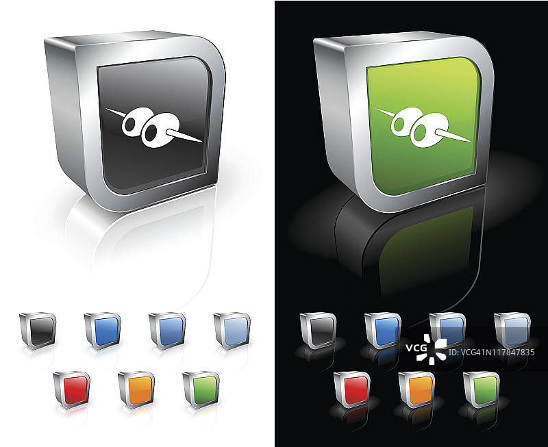 橄榄和牙签2.5D免版税矢量艺术图片素材