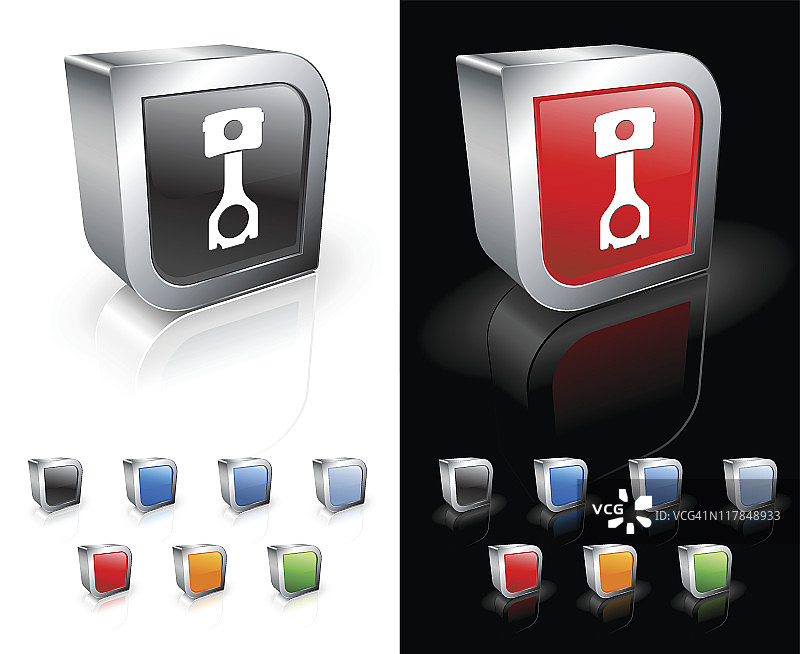 汽车活塞3D免版税矢量图图片素材