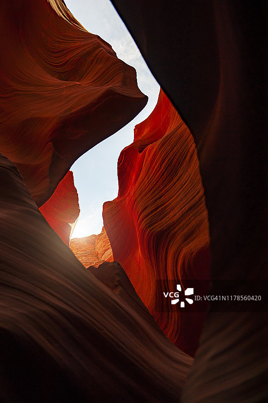 美国西部羚羊谷美丽的红色岩石图片素材