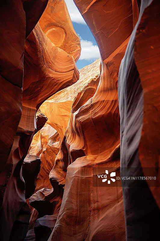 美国西部羚羊谷美丽的红色岩石图片素材