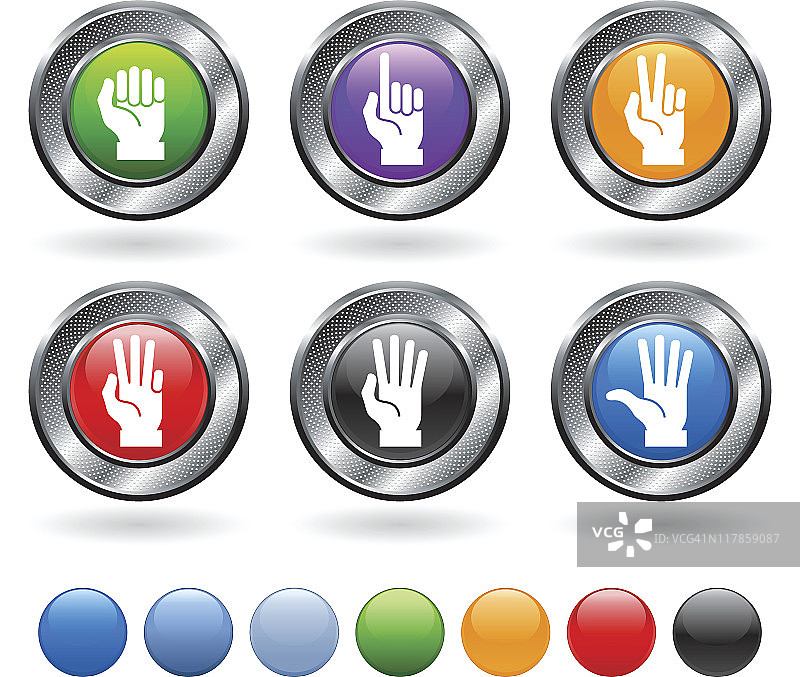 从零到五的计数免版税矢量图标集图片素材