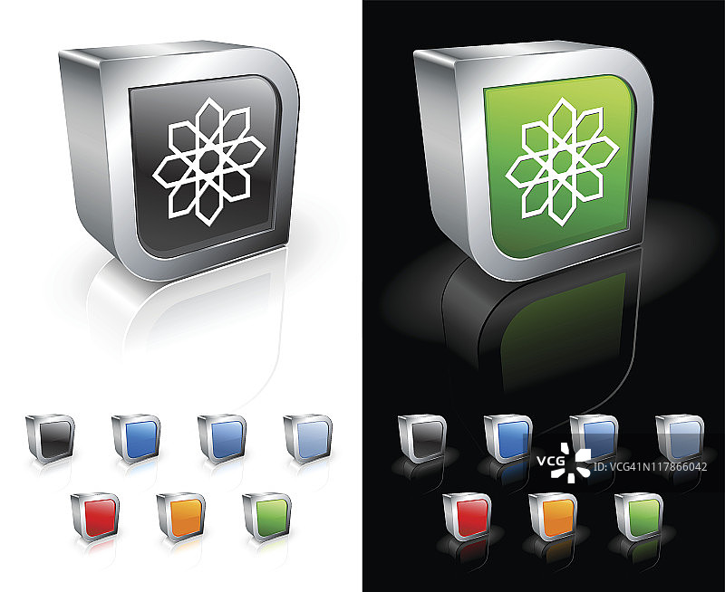 阿拉伯星形装饰3D免版税矢量艺术图片素材