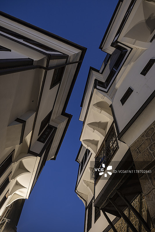 奥赫里德老城中汇聚的建筑图片素材