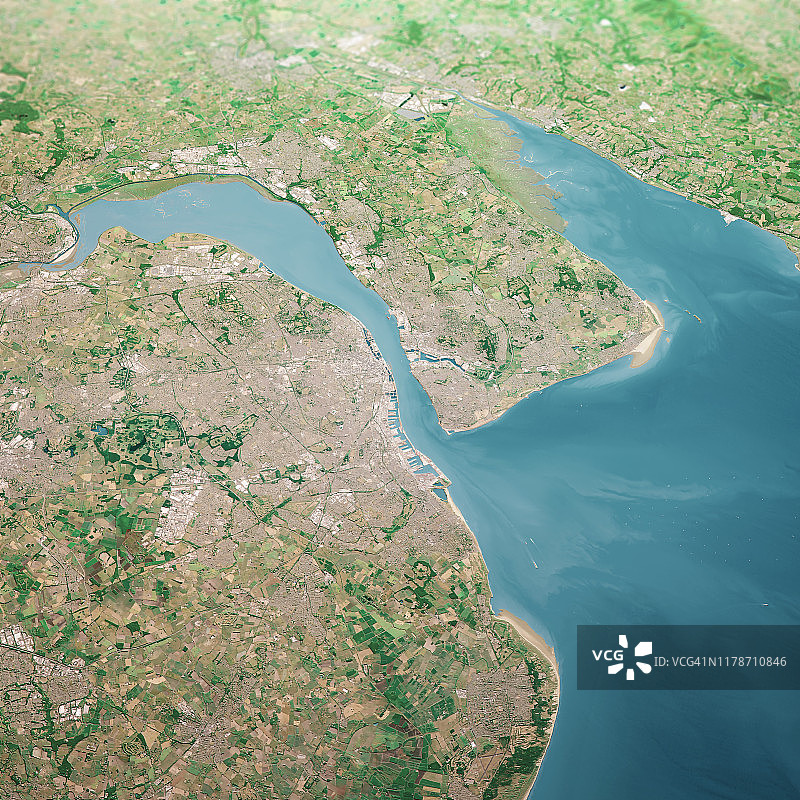 2018年6月英国利物浦3D航拍景观图片素材