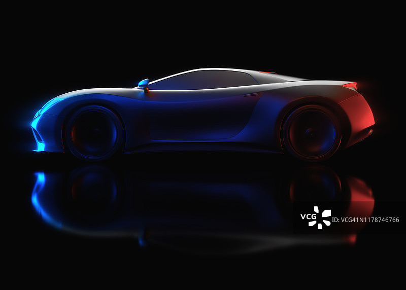 空气动力学跑车插画图片素材