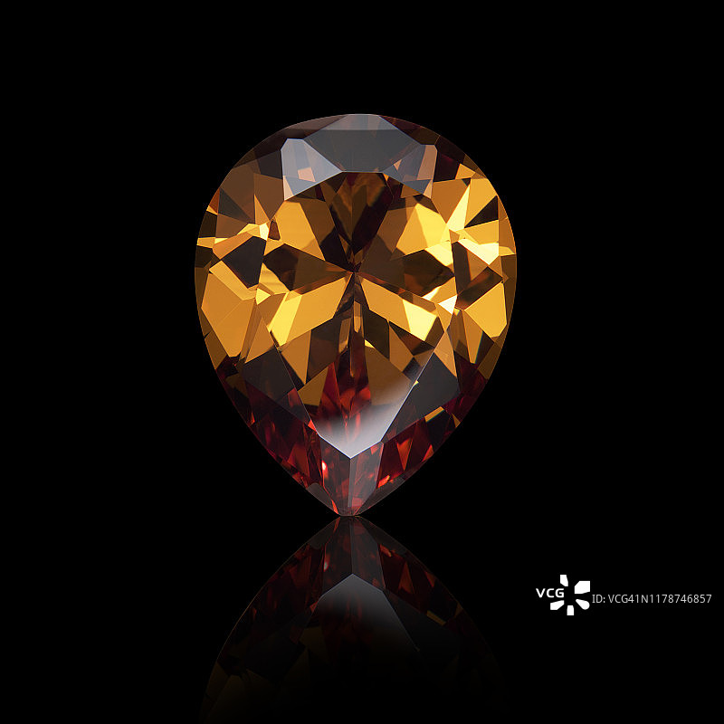 梨形切割黄水晶图片素材