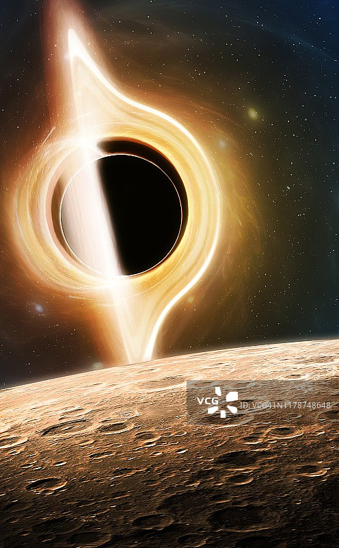 从行星看到的黑洞插图图片素材