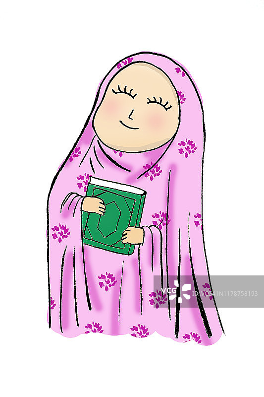 手持《古兰经》的穆斯林妇女图片素材